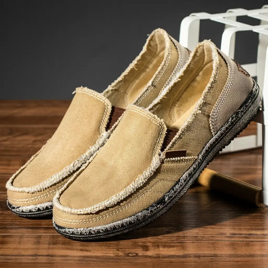 Sardinia Canvas Loafer Shoes for Men - Slip-On Casual Comfort Loafers
