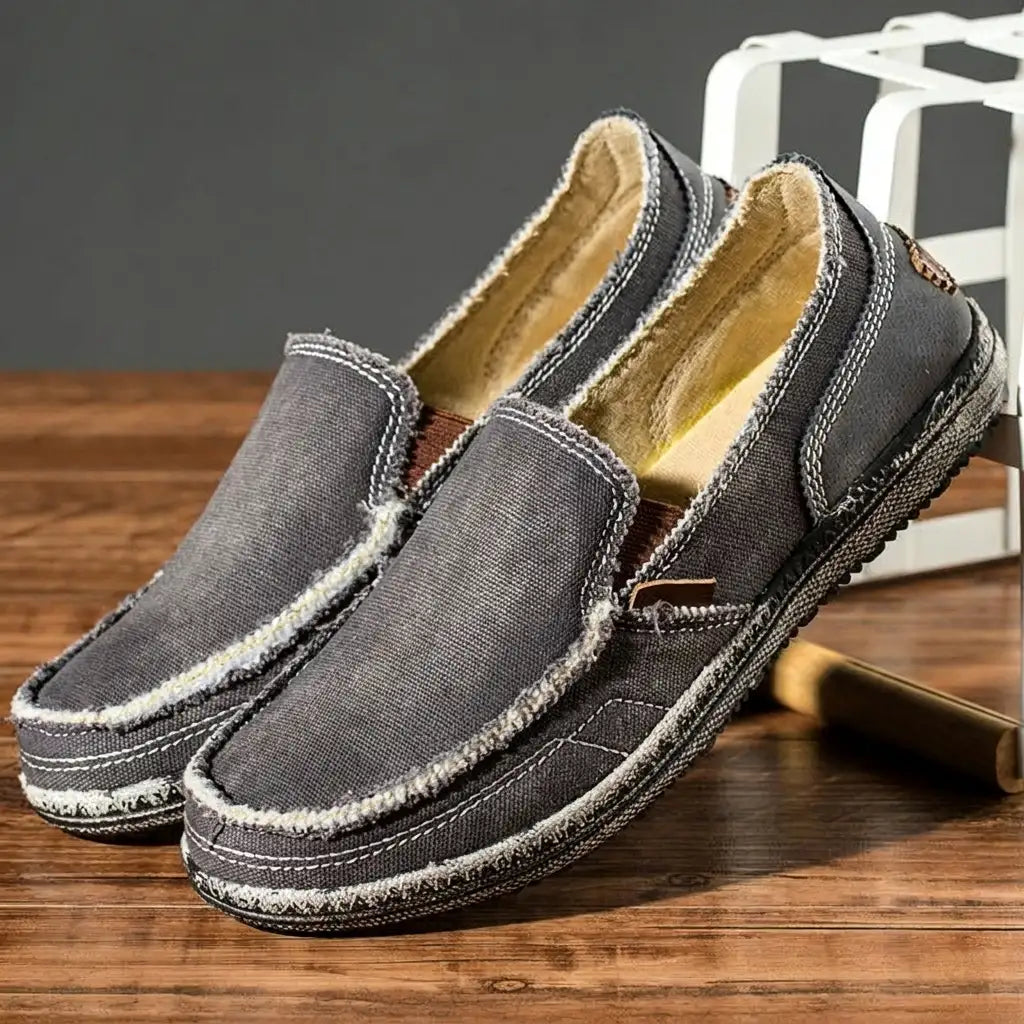 Sardinia Canvas Loafer Shoes for Men - Slip-On Casual Comfort Loafers