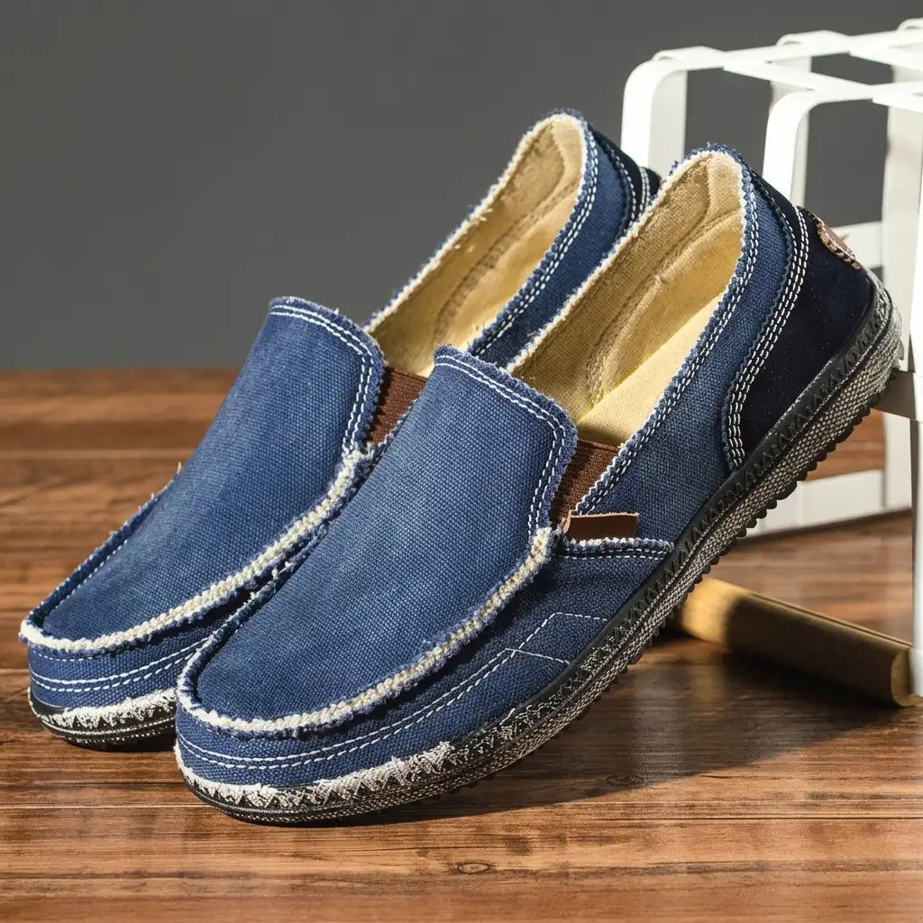 Sardinia Canvas Loafer Shoes for Men - Slip-On Casual Comfort Loafers