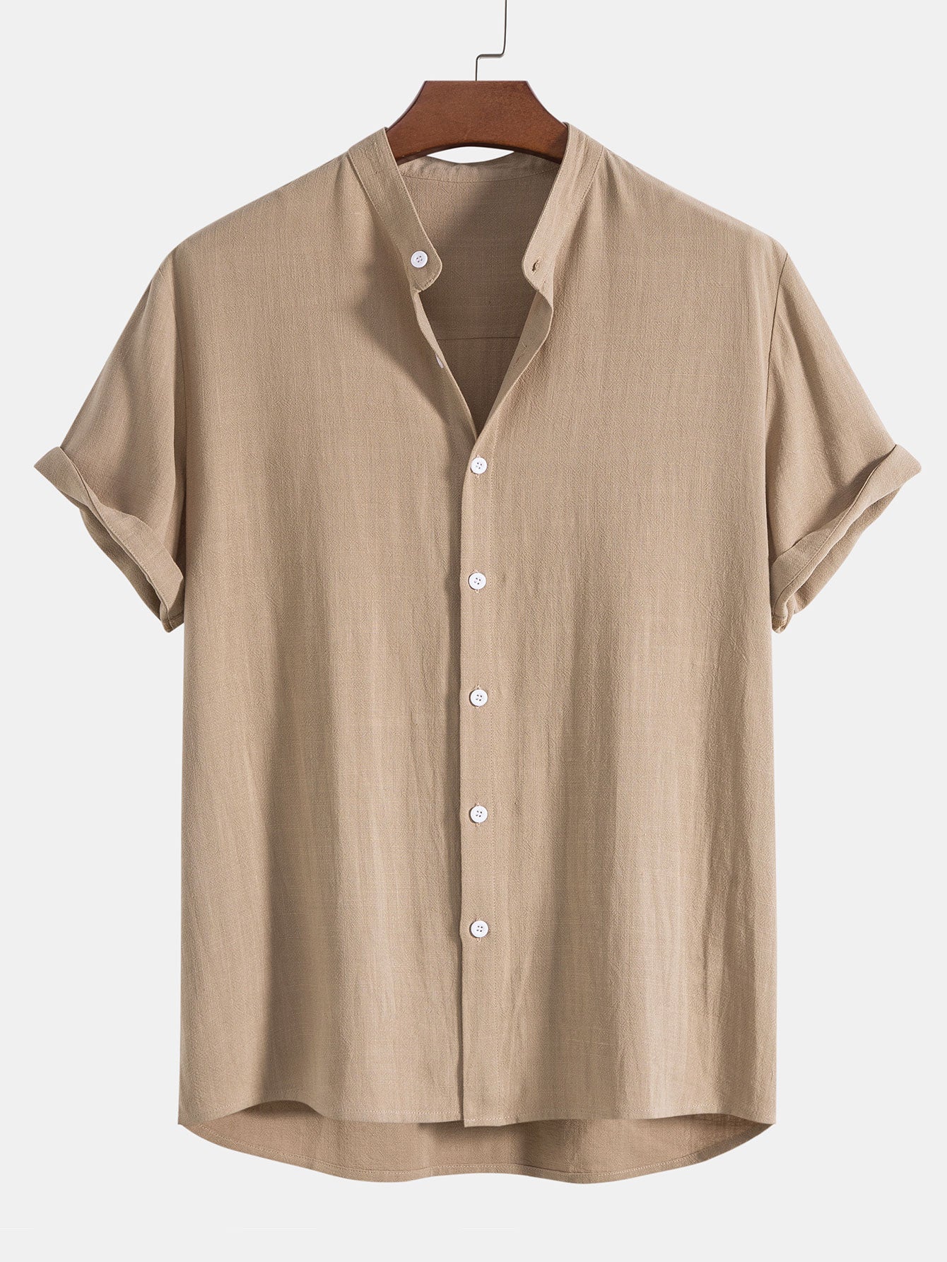 Men's Button-Down Shirt and Pants Set with Elastic Waist, Summer Two-Piece Outfit