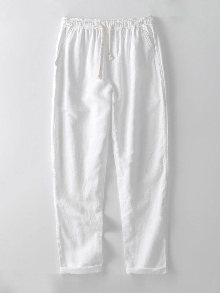 Men's Button-Down Shirt and Pants Set with Elastic Waist, Summer Two-Piece Outfit