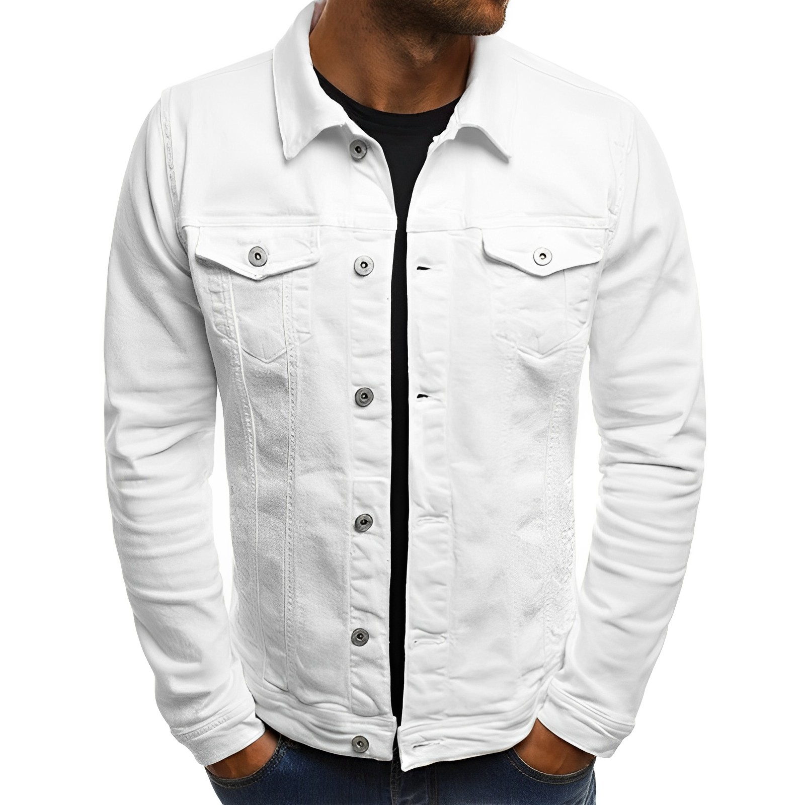 Men's Denim Summer Jacket - Lightweight Button-Up Jean Jacket
