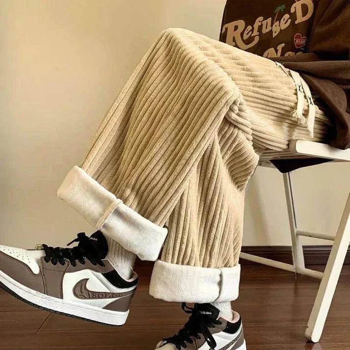 Claud Corduroy Sweatpants for Men - Soft Wide-Leg Corduroy Joggers