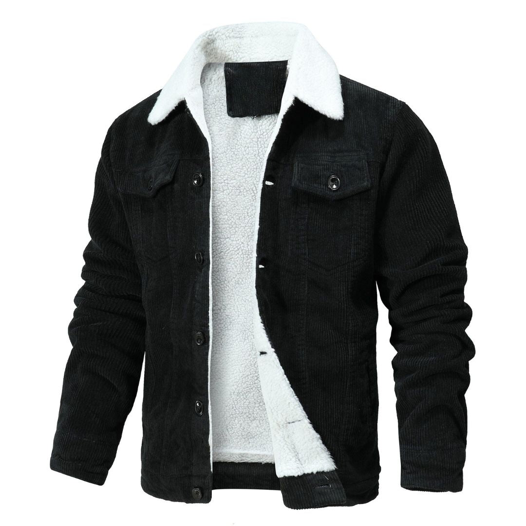 Hudson Ridge Men's Bomber Jacket - Sherpa-Lined Cotton Winter Jacket