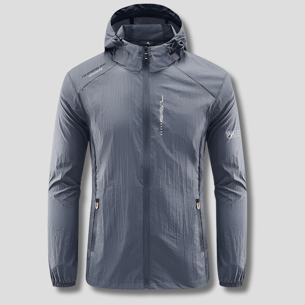 Men's Ultralight Hooded Summer Jacket, Wind and Sun Protection, Packable
