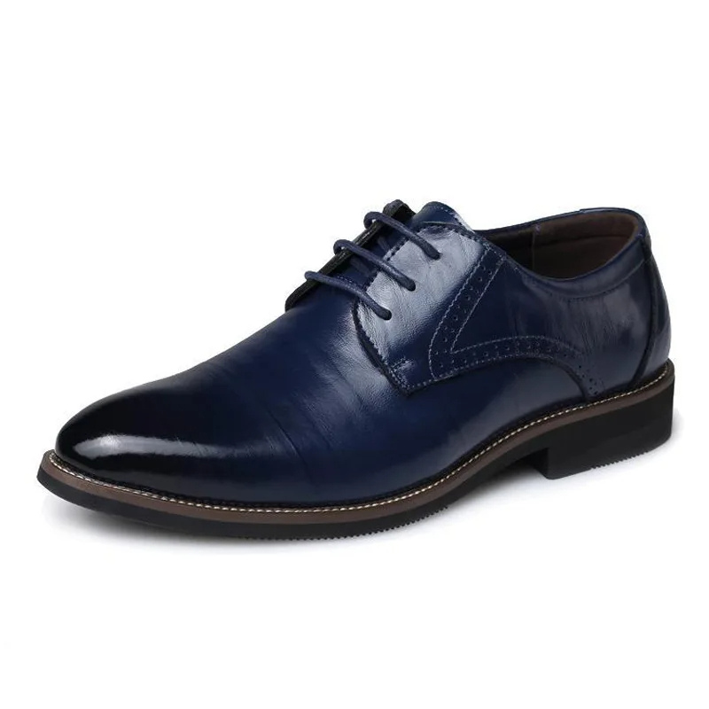 Men's Vegan Leather Oxford Shoes, Classic Lace-Up Dress Shoes