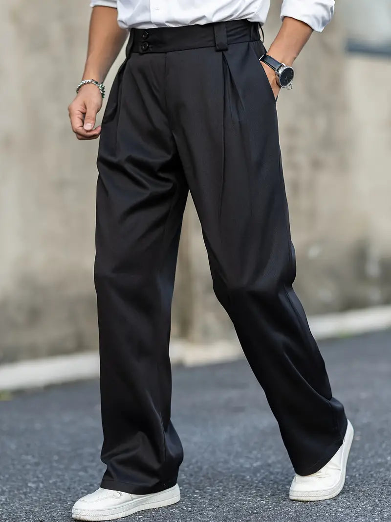 Men's Straight-Leg Summer Trousers - Lightweight Chino Pants