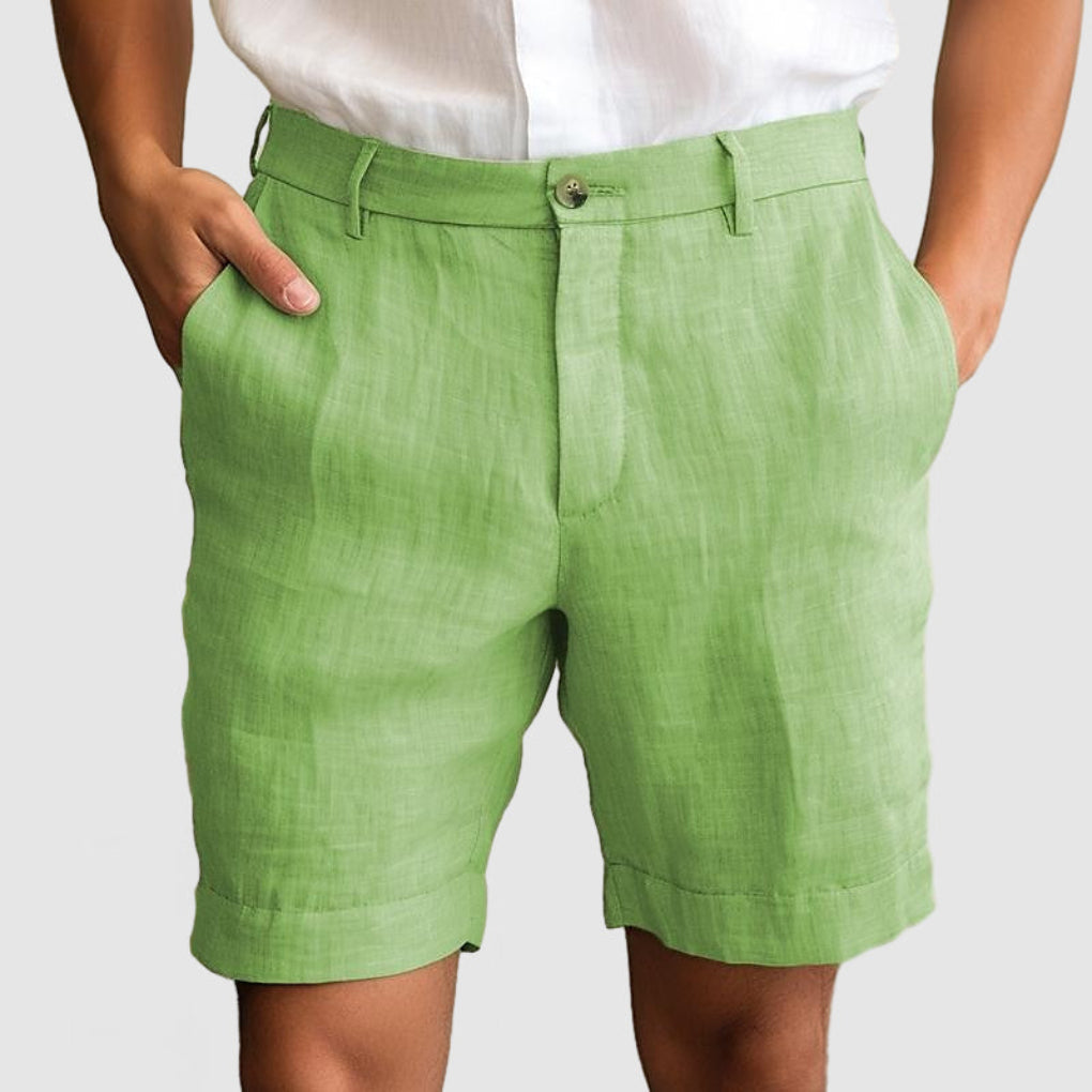 Men's Cotton Linen Casual Shorts, Breathable Summer Shorts