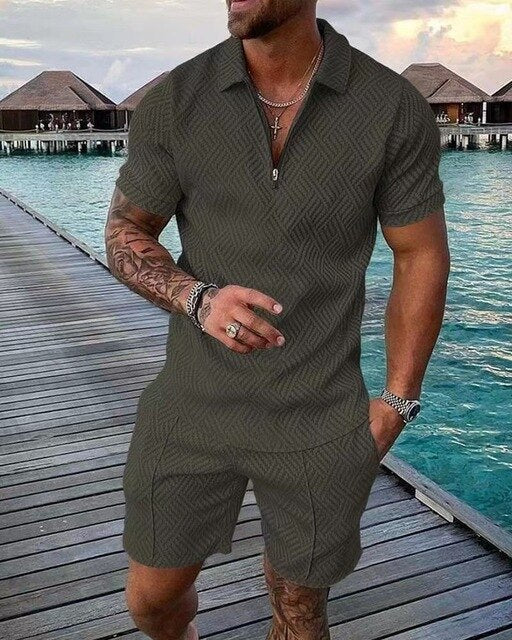 Men's Polo and Shorts Set, Matching Summer Outfit