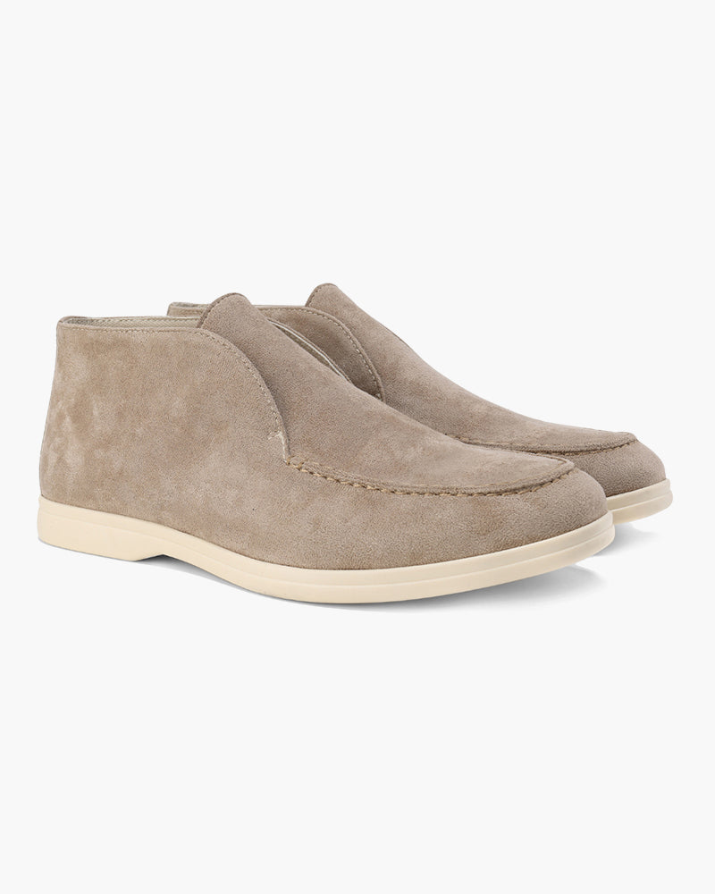 Men's High Loafers with Contrast Sole, Stylish Slip-On Shoes