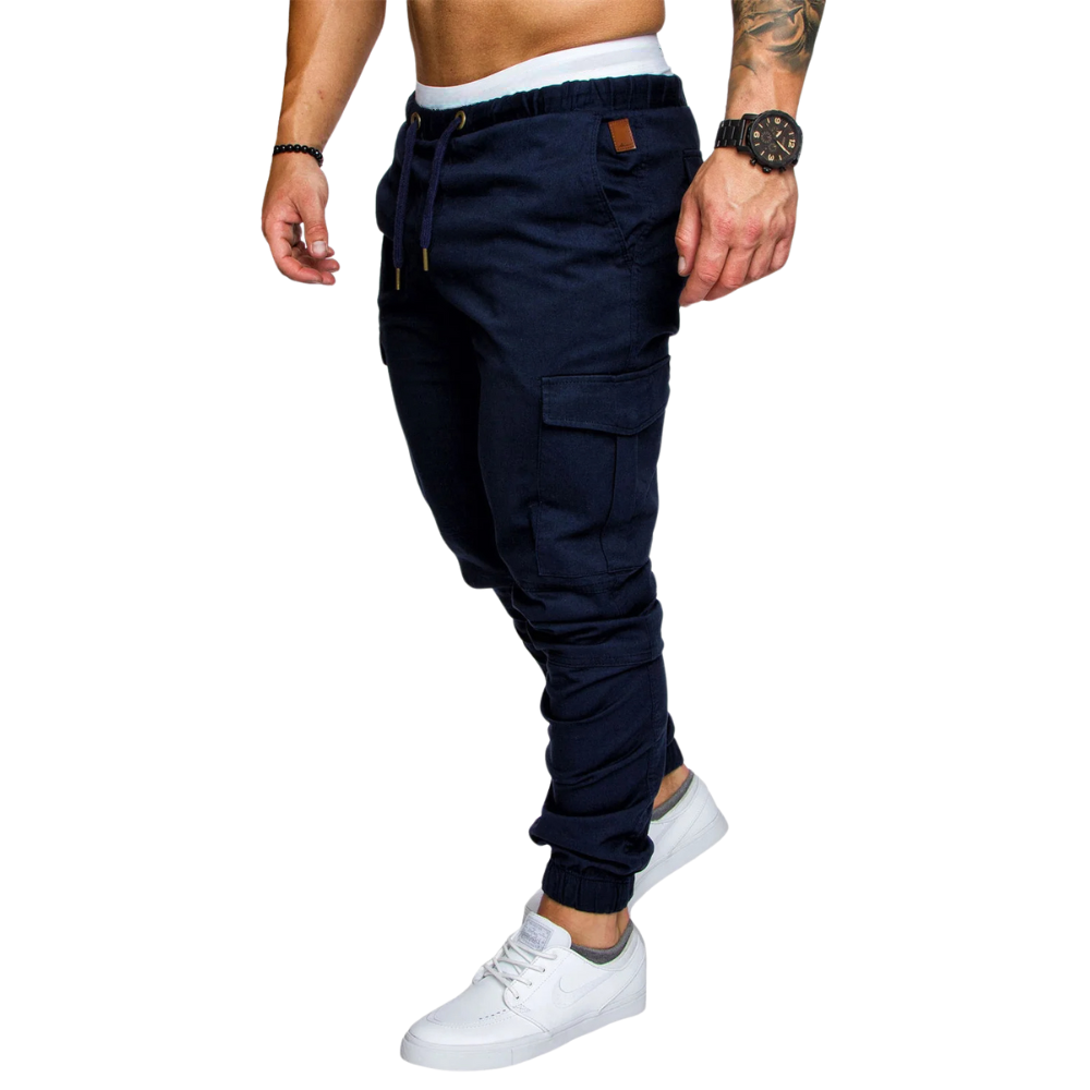 Men's Cargo Joggers, Multi Pocket Tapered Jogger Pants