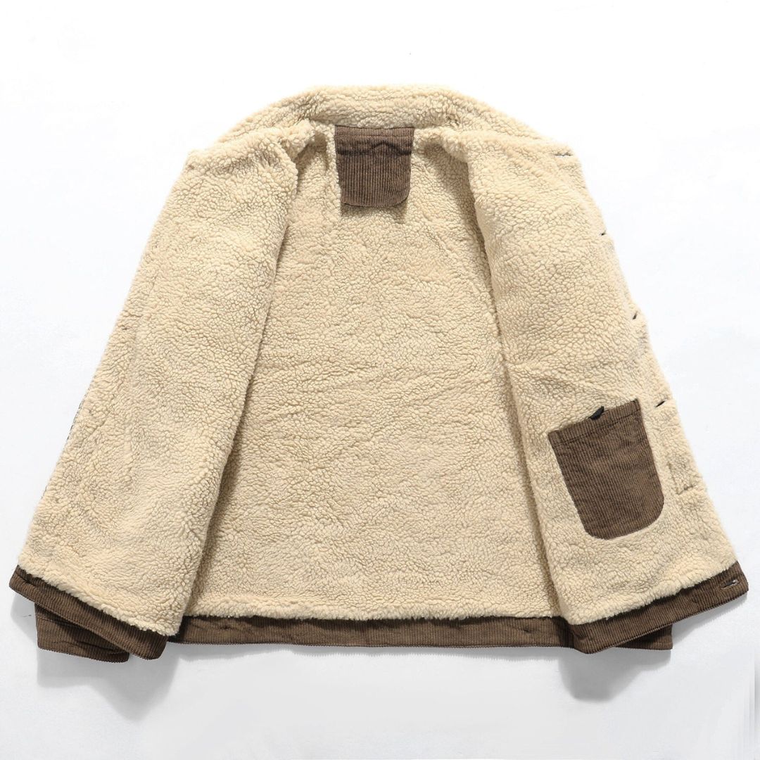 Hudson Ridge Men's Bomber Jacket - Sherpa-Lined Cotton Winter Jacket