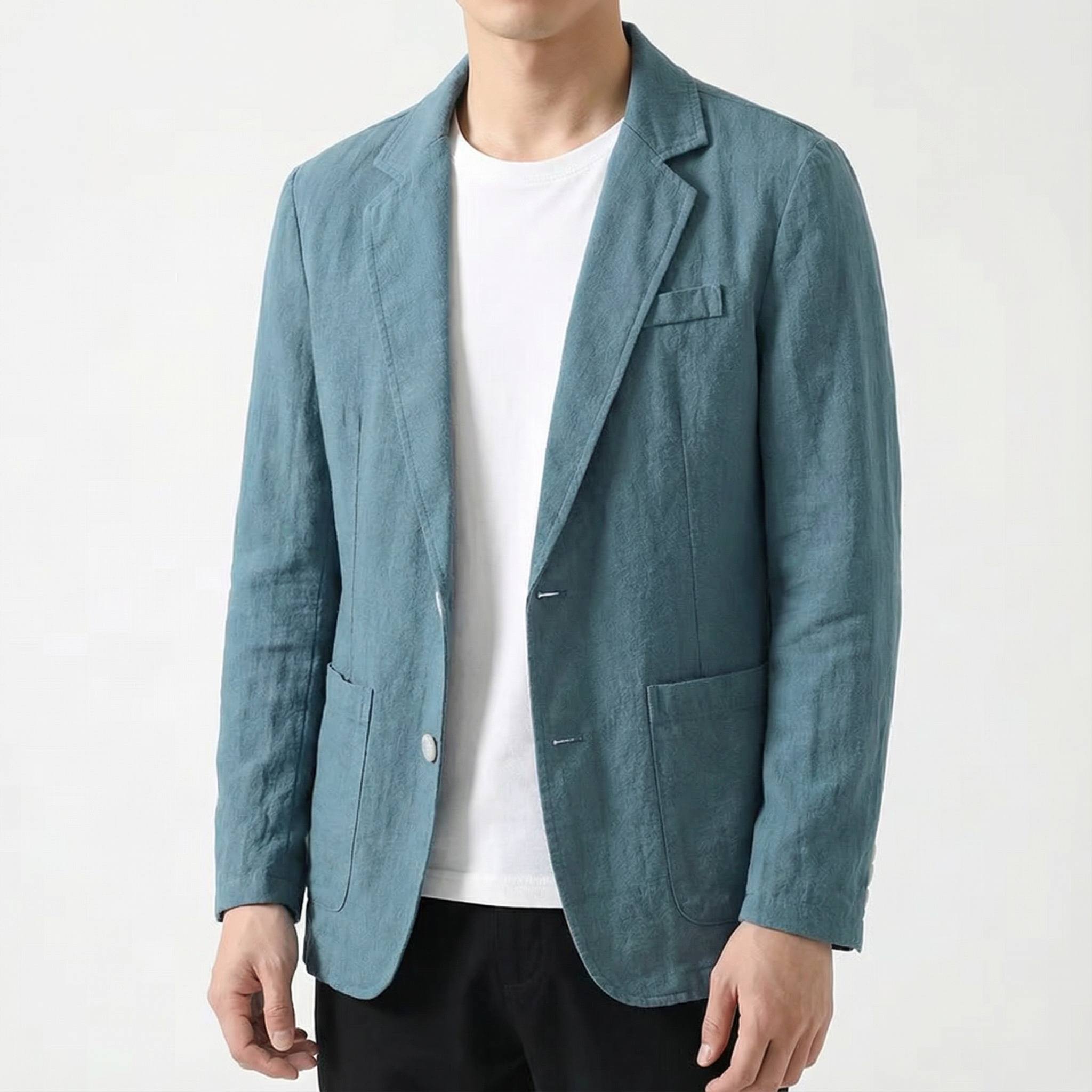 Milan Linen Blazer for Men, Lightweight Tailored Layer with Classic Lapels