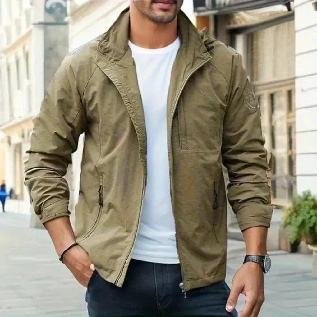 Men's Lightweight Transitional Jacket - Water-Resistant Spring Fall Jacket