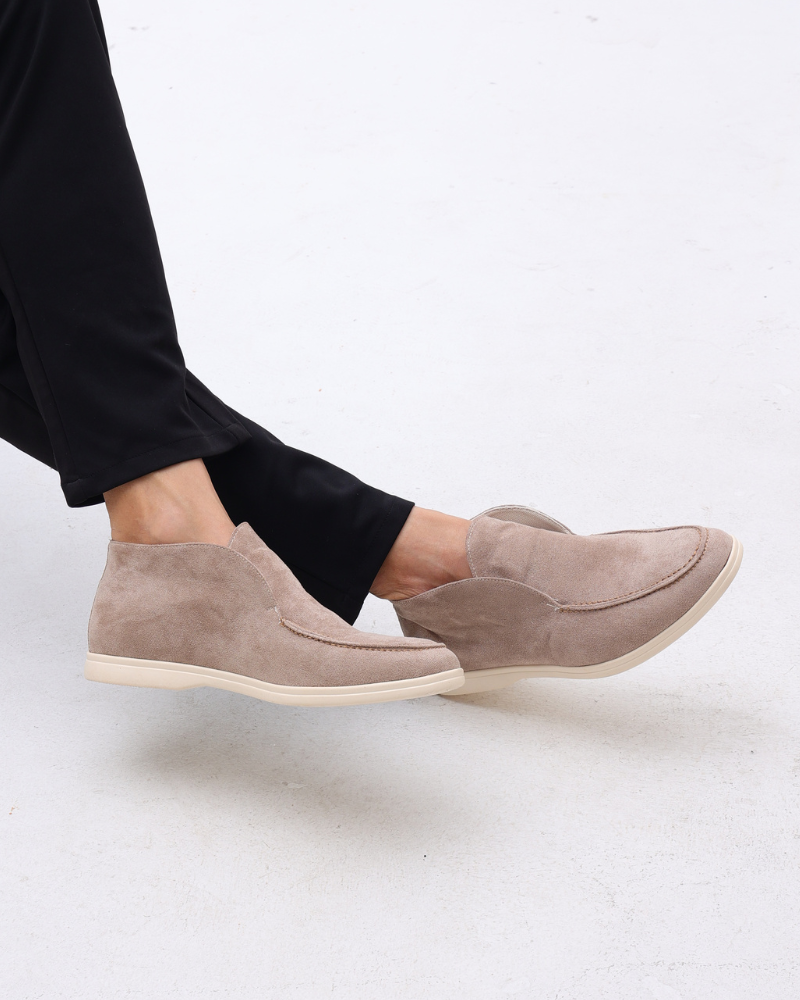 Men's High Loafers with Contrast Sole, Stylish Slip-On Shoes