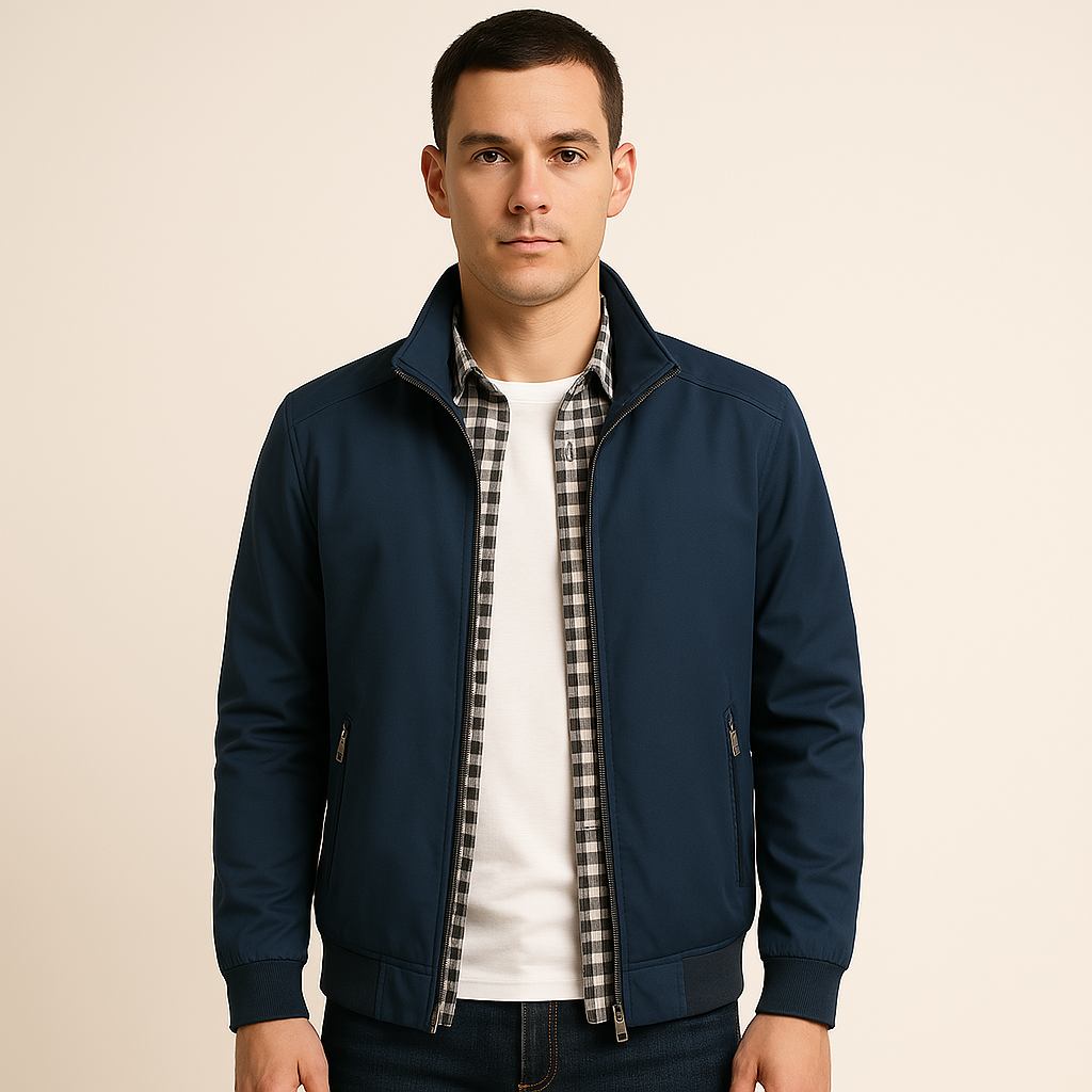 Men's Windproof Summer Jacket - Lightweight Zip-Up Outerwear