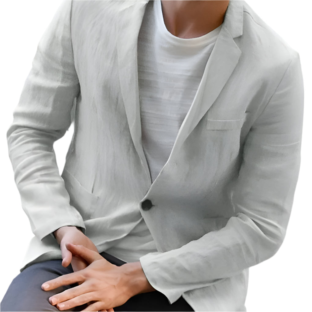 Men's Linen Blazer, Lightweight Breathable Jacket for Casual to Semi-Formal Wear