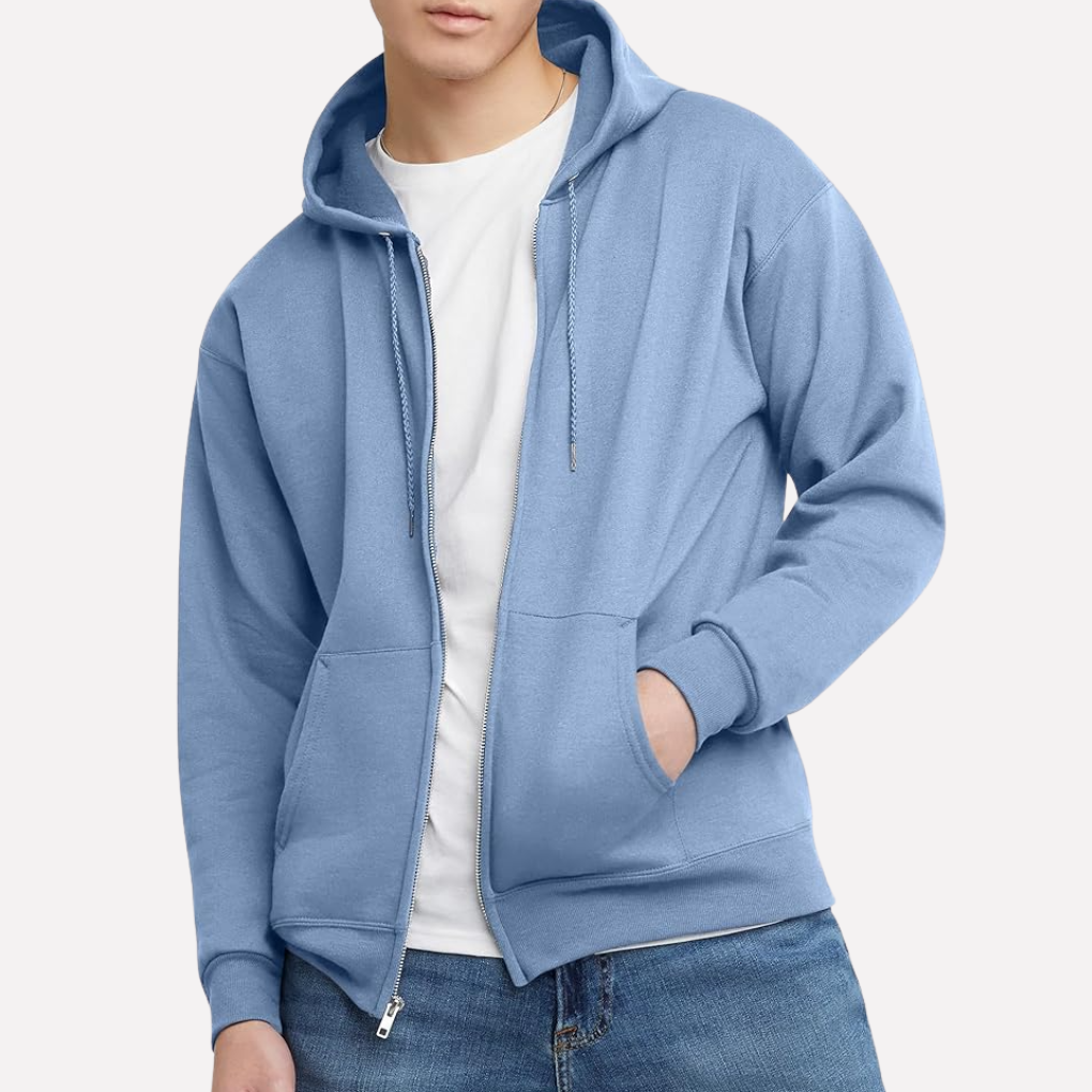 Men's Full-Zip Hoodie, Cotton-Poly Blend Casual Layer