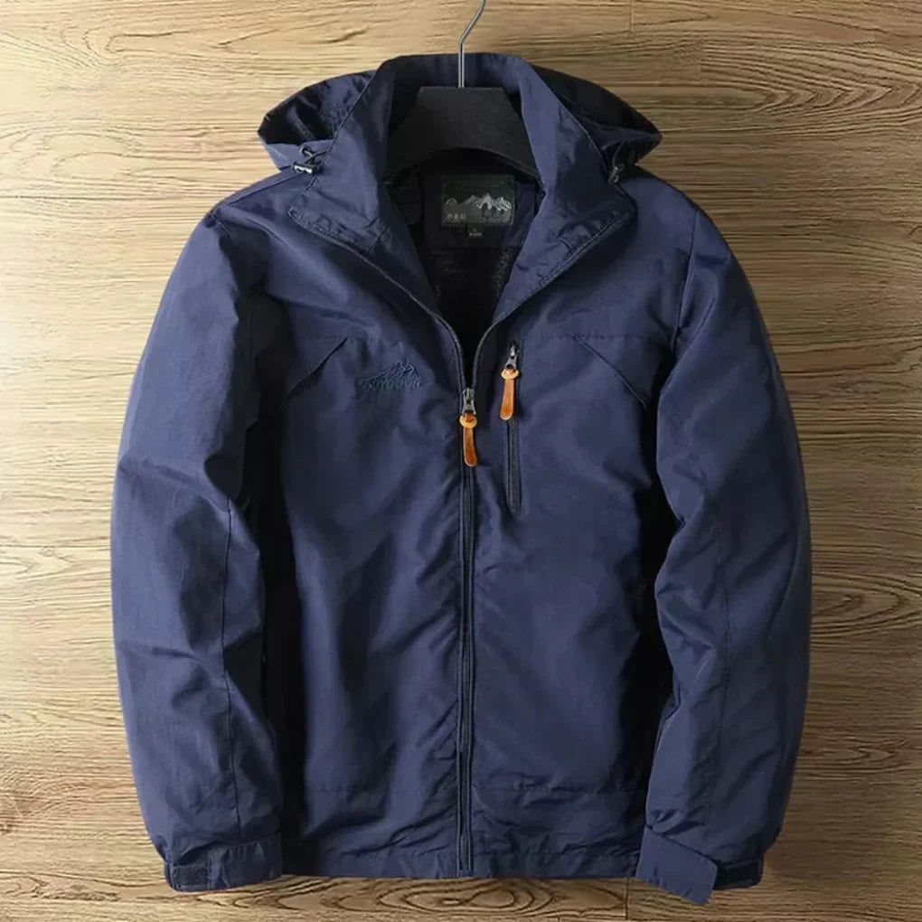 Men's Water-Resistant Breathable Outdoor Jacket with Hood