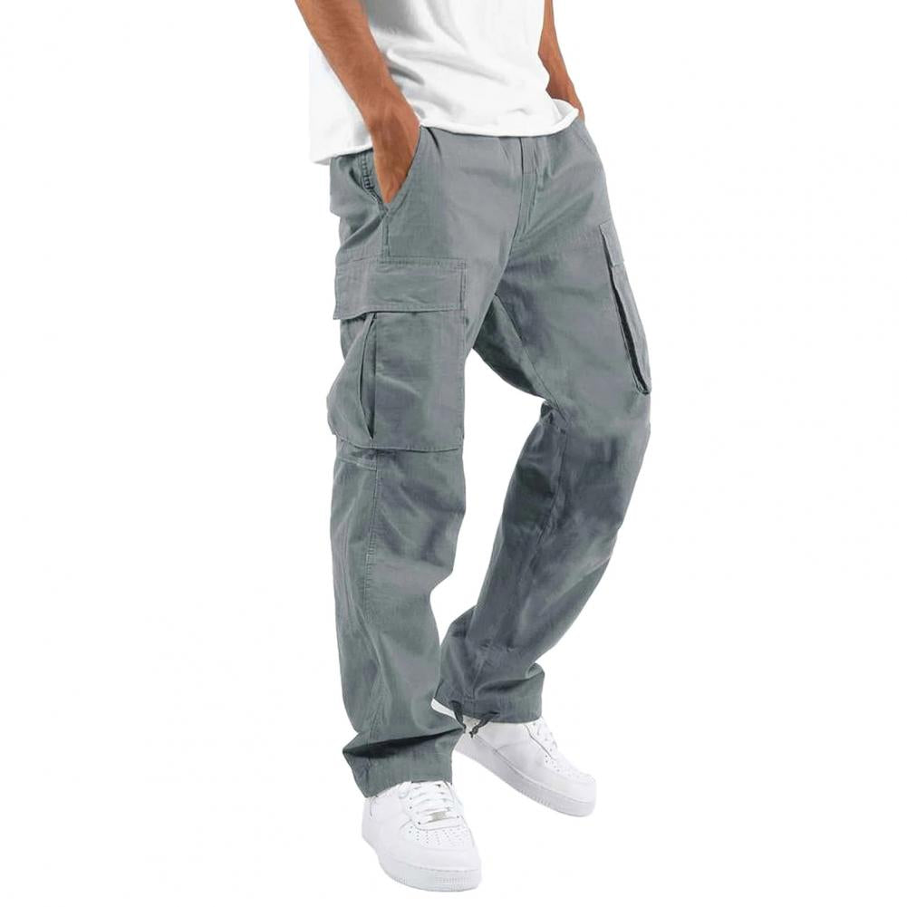 Men's Cargo Pants - Stretch Fabric Multi-Pocket Trousers