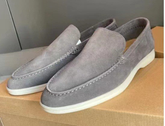 Men's Classic Slip-On Loafers, Smooth Leather-Look Casual Shoes