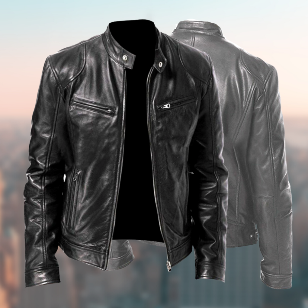 Men's Faux Leather Jacket - Classic Regular Fit for Casual & Evening Wear