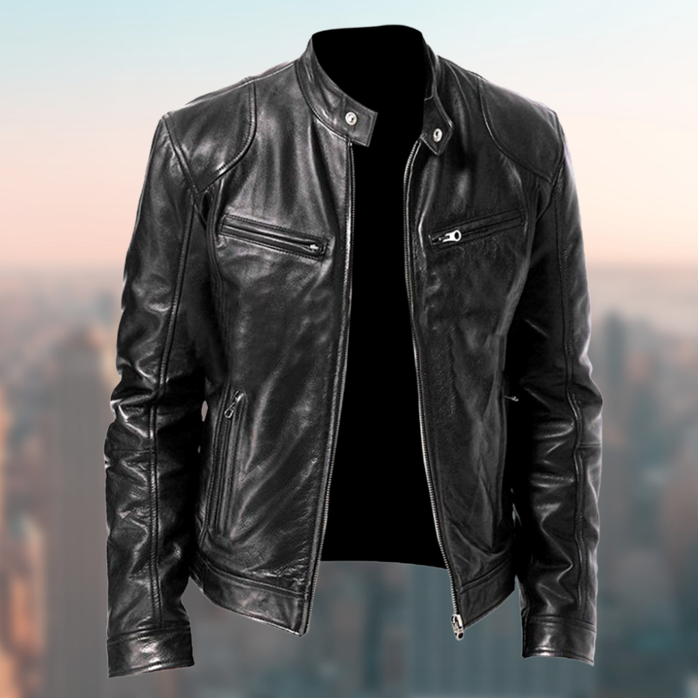 Men's Faux Leather Jacket - Classic Regular Fit for Casual & Evening Wear