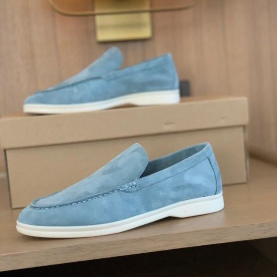 Men's Classic Slip-On Loafers, Smooth Leather-Look Casual Shoes