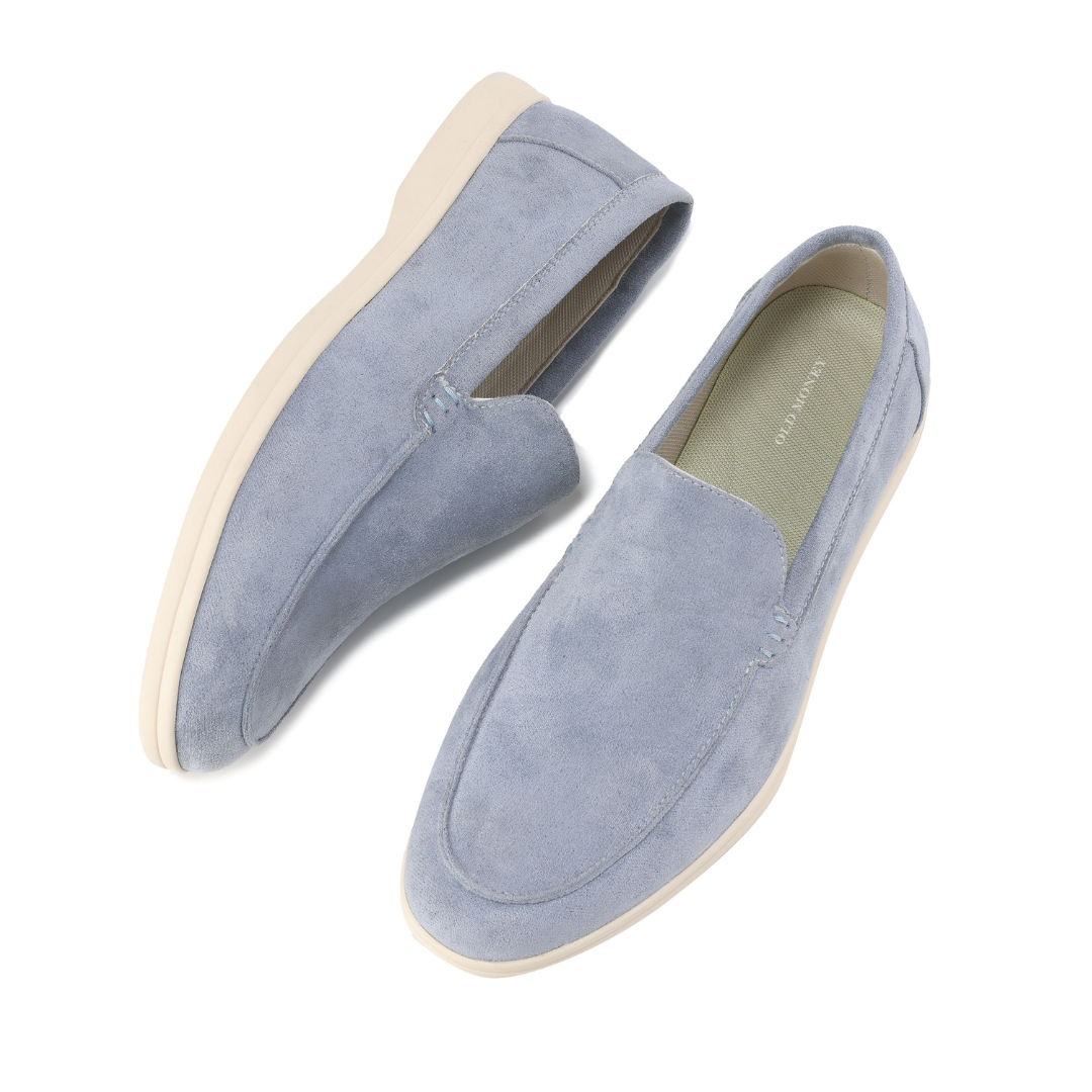 Men's Casual Slip-On Loafers with Contrast Sole, Durable Everyday Shoes