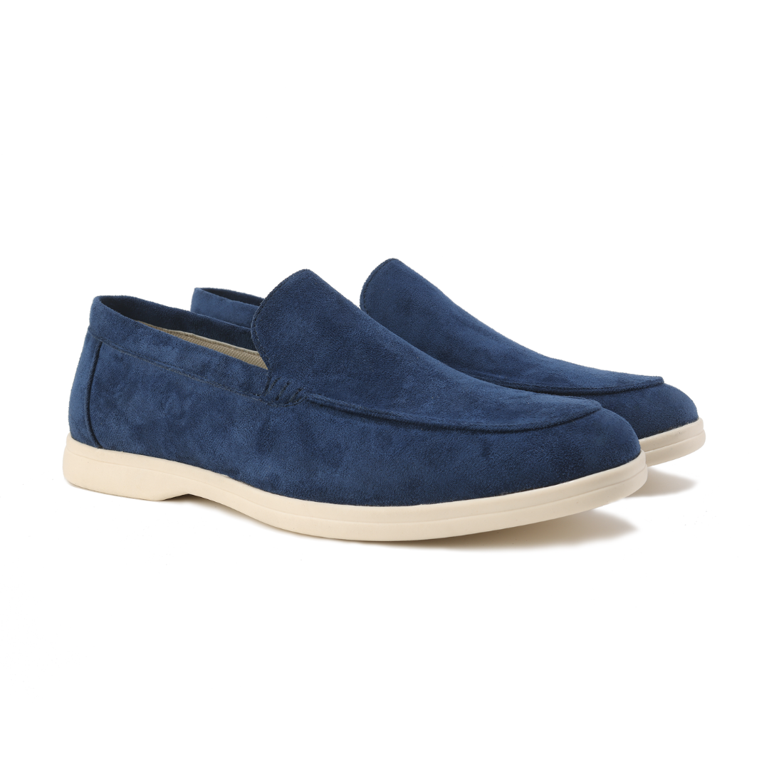 Men's Casual Slip-On Loafers with Contrast Sole, Durable Everyday Shoes