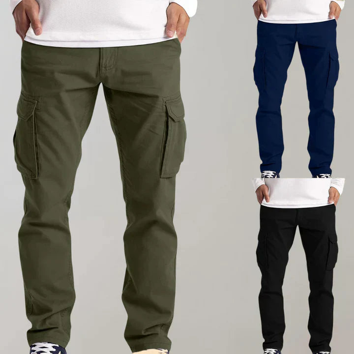 Men's Cargo Pants with Multiple Pockets, Durable Trousers for Everyday Wear