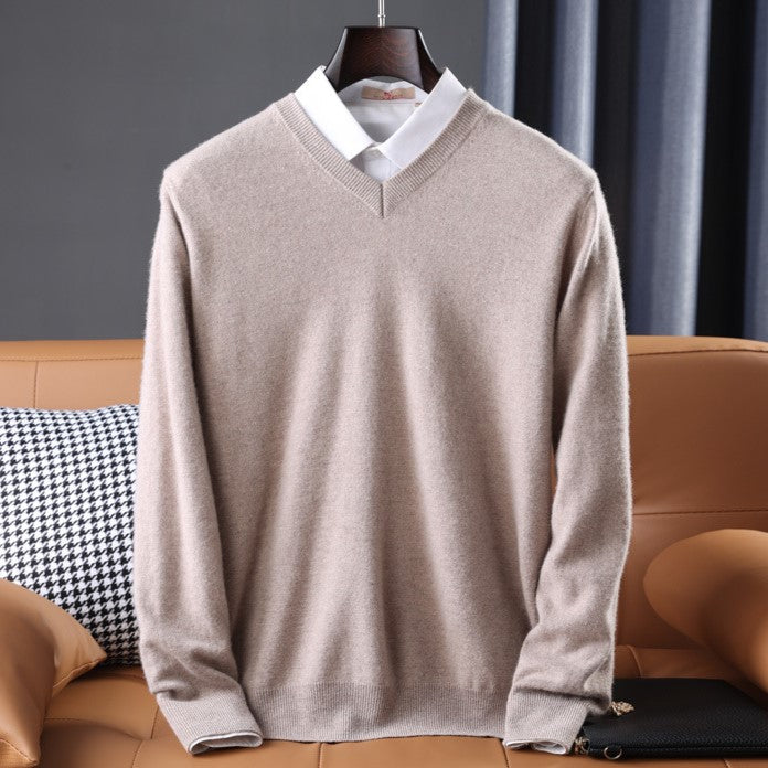 Vienna Cashmere Sweater for Men - Ultra-Soft V-Neck Knit in 7 Colors