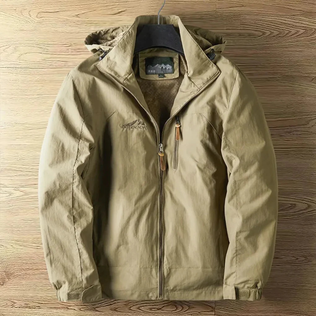 Men's Water-Resistant Breathable Outdoor Jacket with Hood
