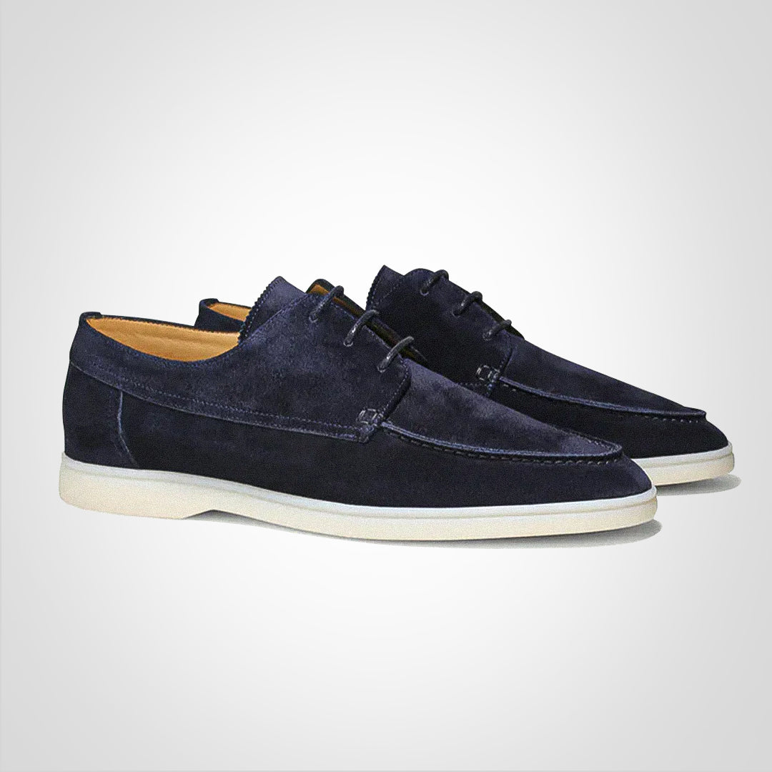 Men's Lace-Up Loafers with Contrast Sole, Casual Boat Shoe Style