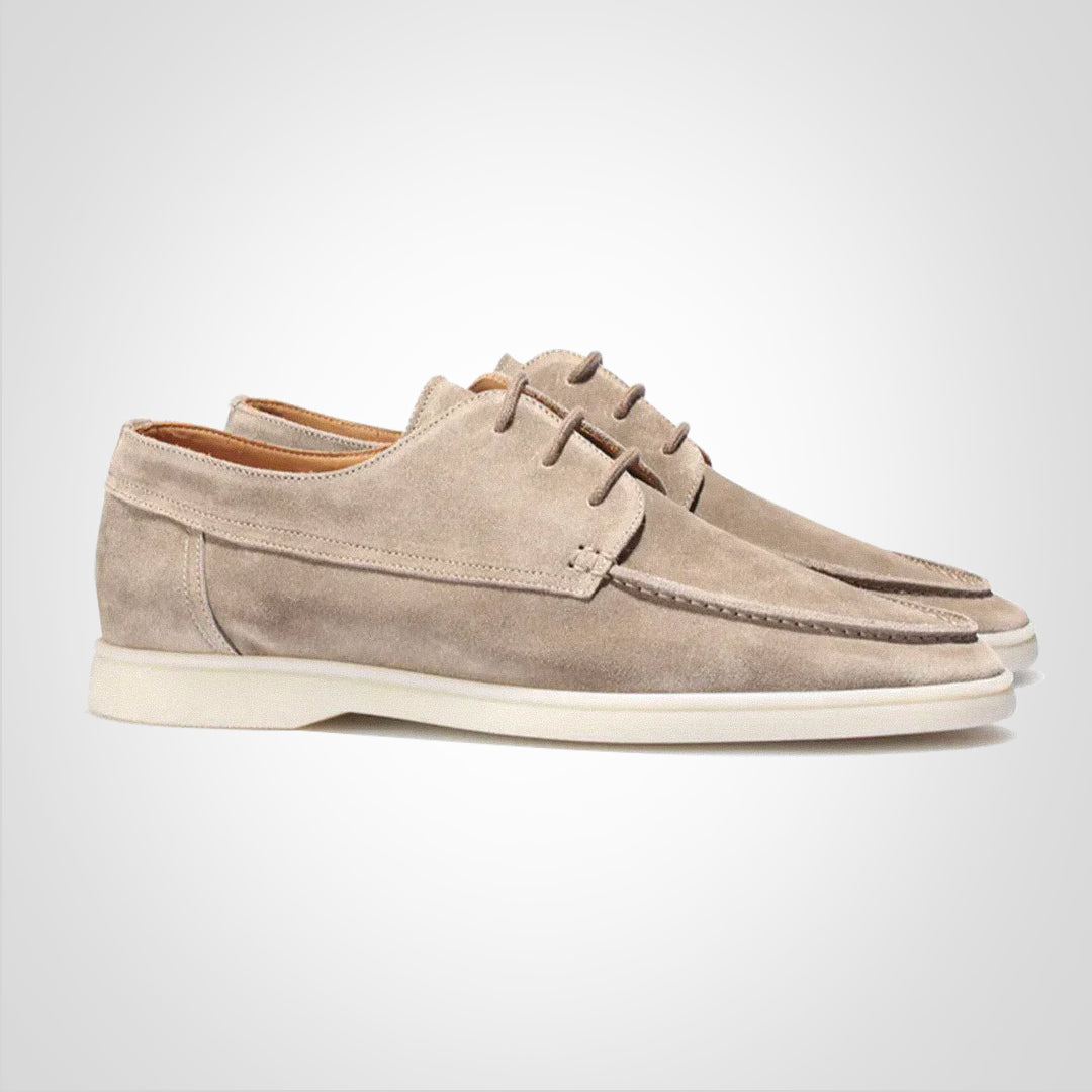 Men's Lace-Up Loafers with Contrast Sole, Casual Boat Shoe Style
