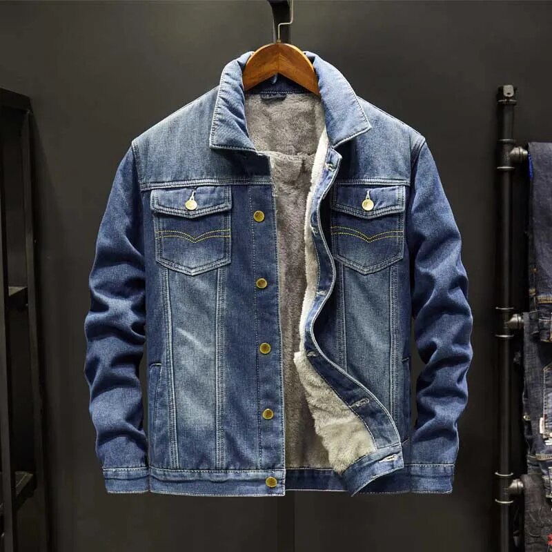 Cosmonite 1982 Denim Jacket - Fleece-Lined Denim Jacket for Men