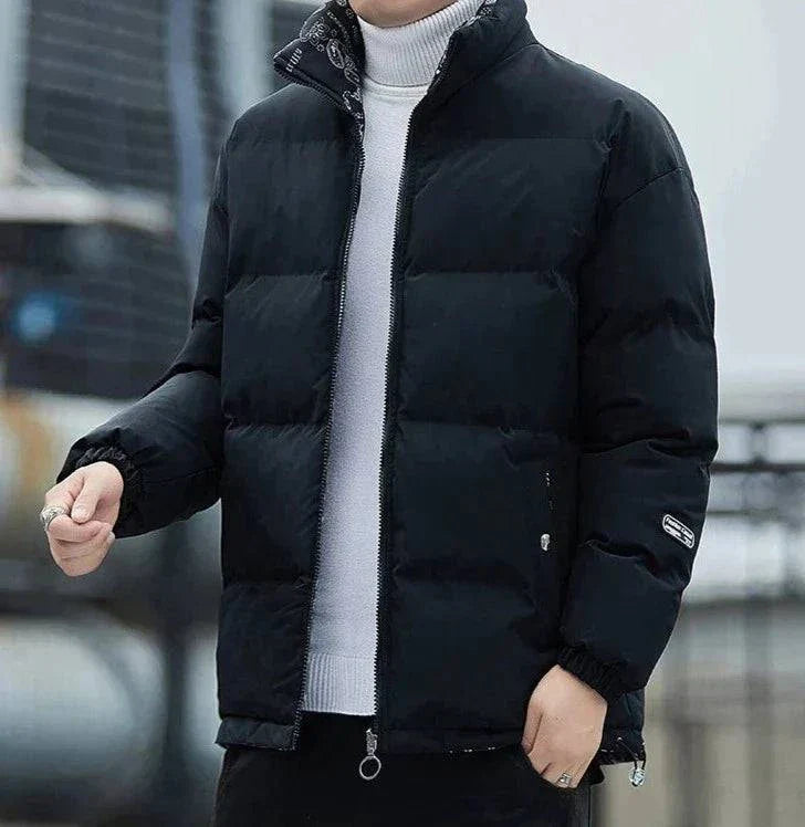 Carnegie Frost-Forge Puffer Jacket - Bandana Print Zip-Up Winter Coat