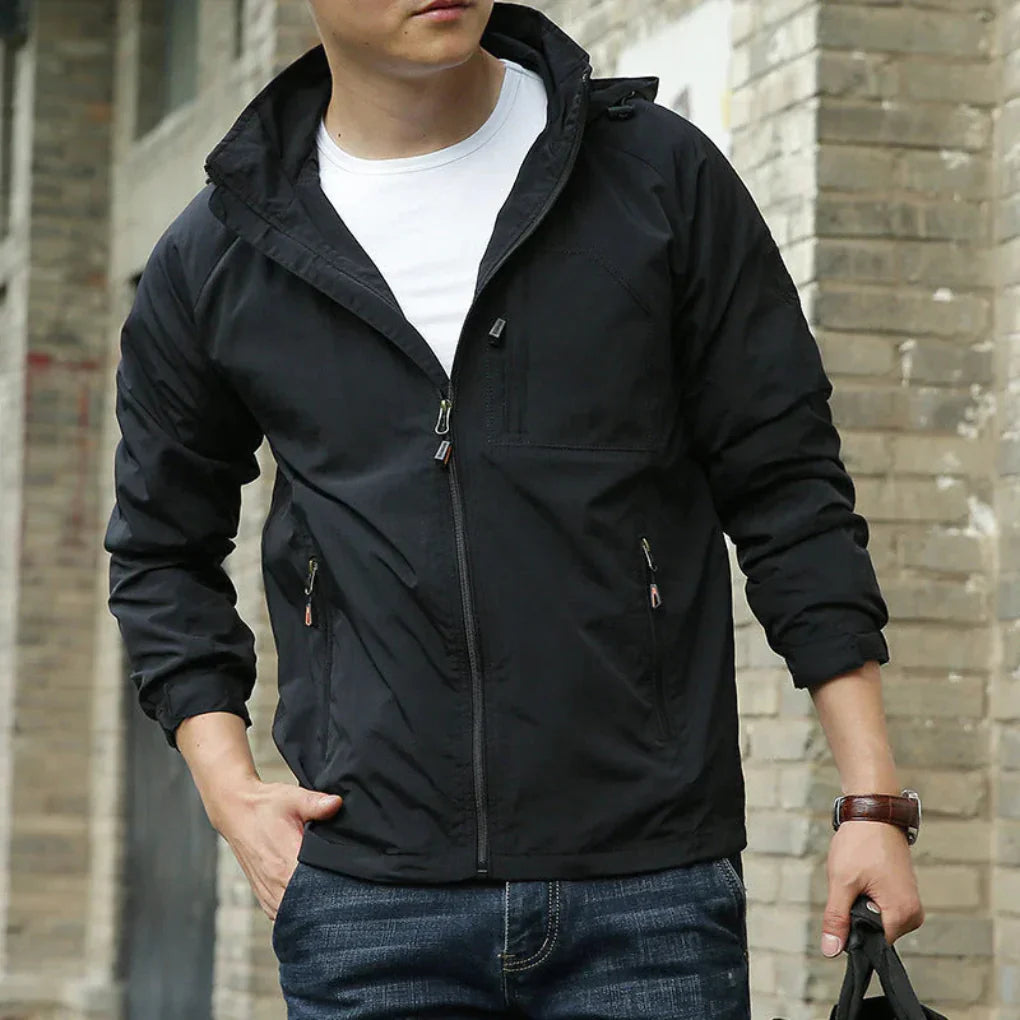 Men's Lightweight Transitional Jacket - Water-Resistant Spring Fall Jacket