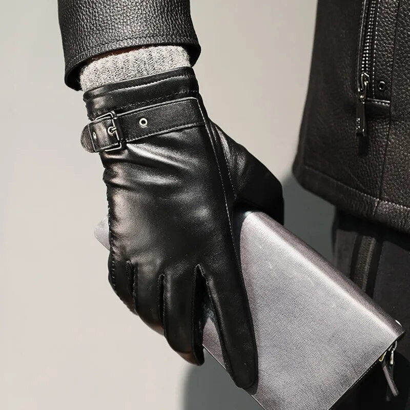 Leathron Gloves - Sheepskin Leather Touchscreen Gloves for Men