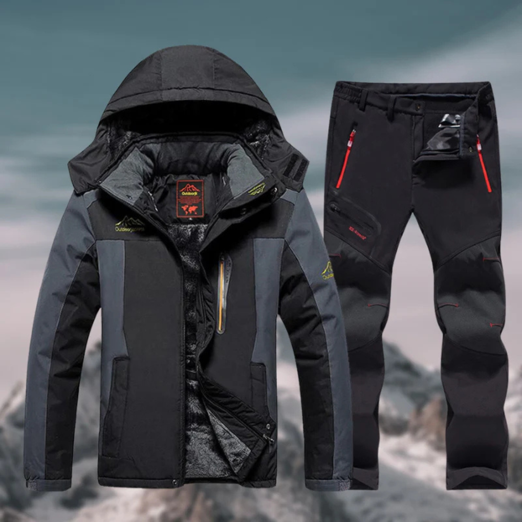 Men's Weather-Resistant Ski Suit, Matching Jacket and Pants for Winter Sports