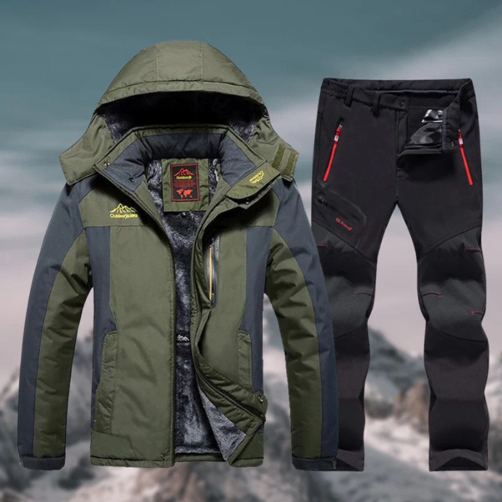 Men's Weather-Resistant Ski Suit, Matching Jacket and Pants for Winter Sports