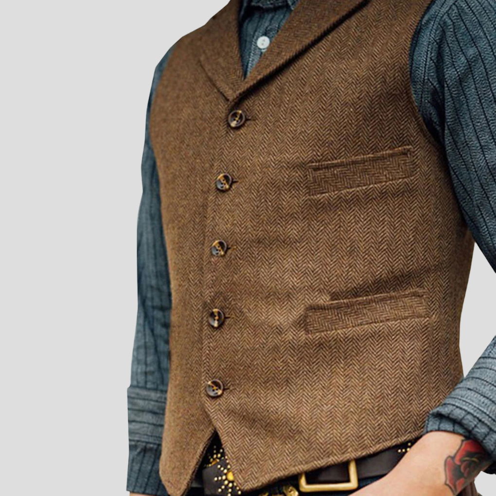 Men's Vintage Waistcoat - Five-Button Formal & Casual Vest