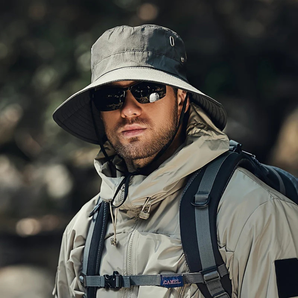 Men's UV Protection Sun Hat - Wide Brim Packable Hat for Hiking and Beach