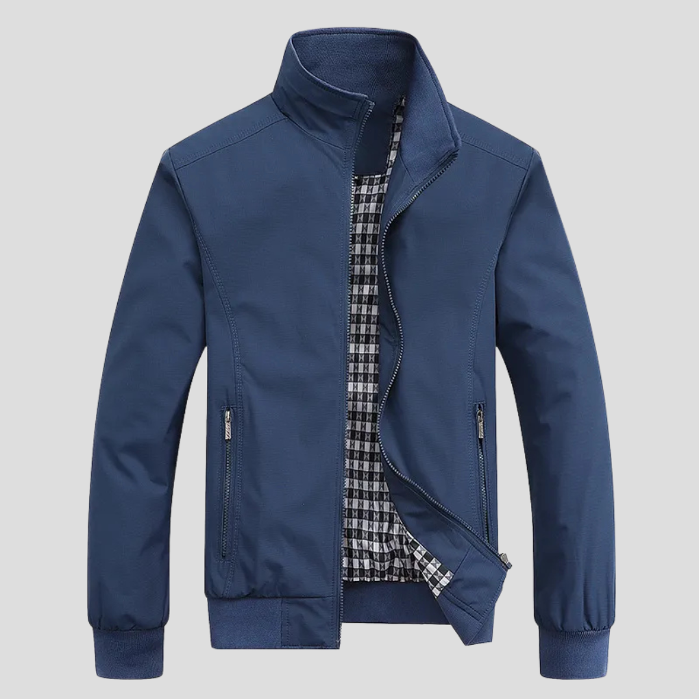 Men's Wind-Resistant Jacket, Lightweight Zip Jacket with High Collar