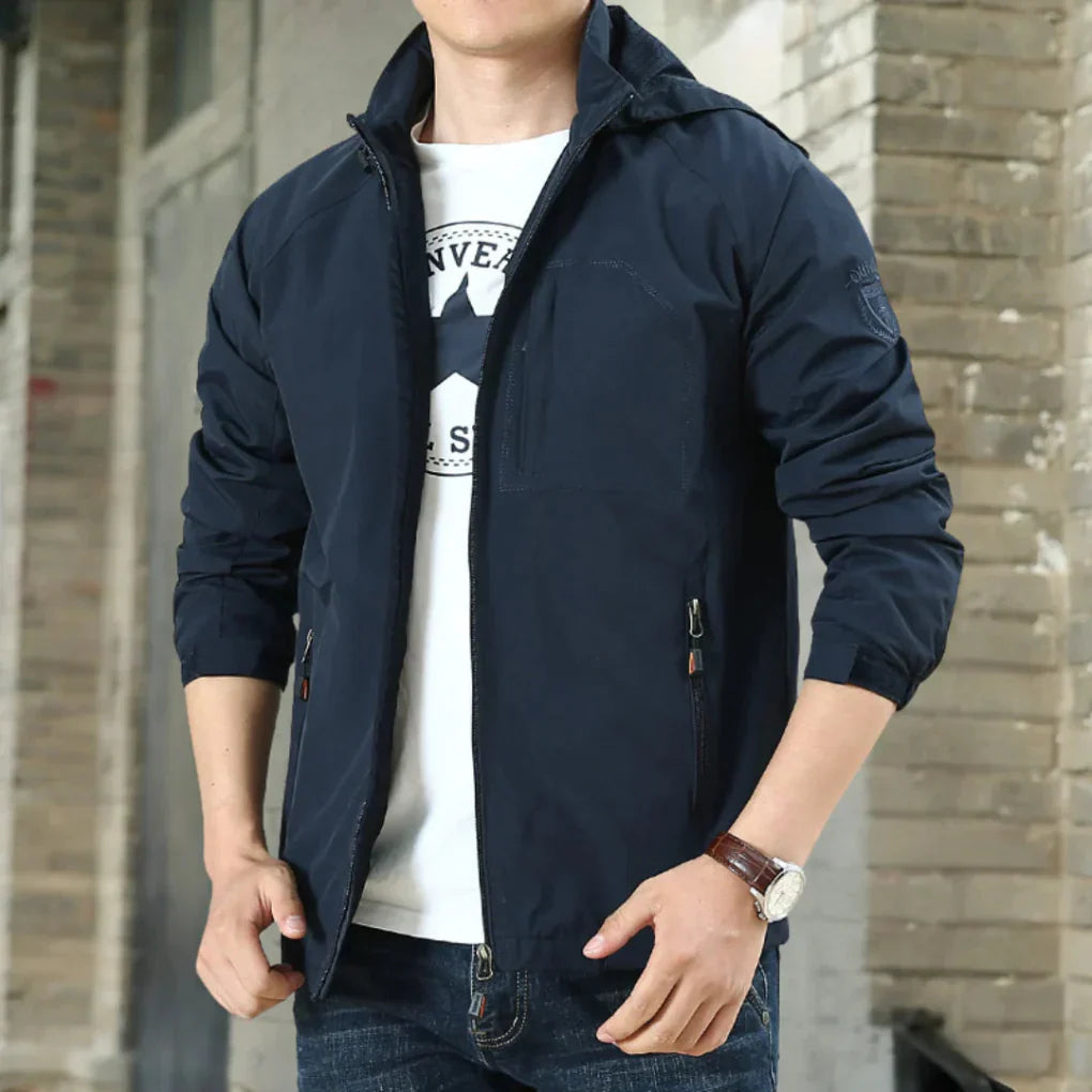 Men's Lightweight Transitional Jacket - Water-Resistant Spring Fall Jacket