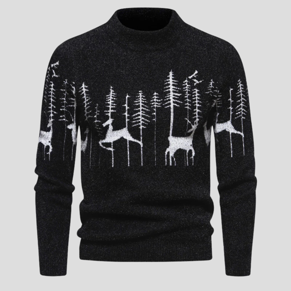 Men's Christmas Sweater, Cotton Blend Knit Crew Neck Holiday Pullover