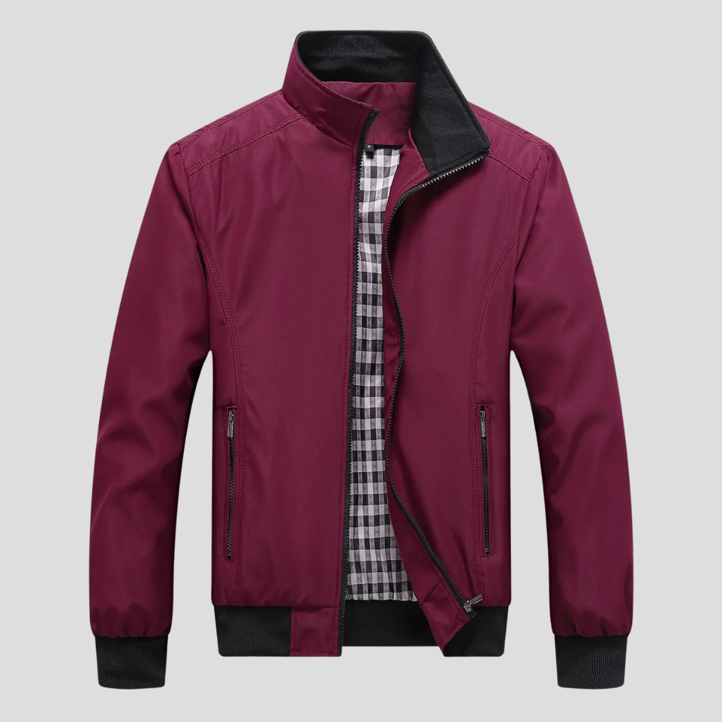 Men's Wind-Resistant Summer Jacket, Lightweight Zip-Front Coat