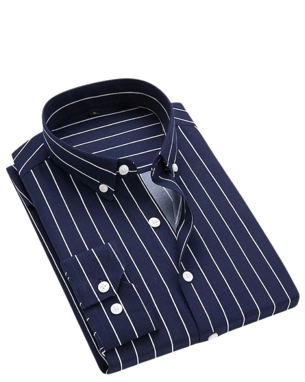 Men's Striped Summer Shirt with Button-Down Collar, Short Sleeve Casual Cotton Shirt