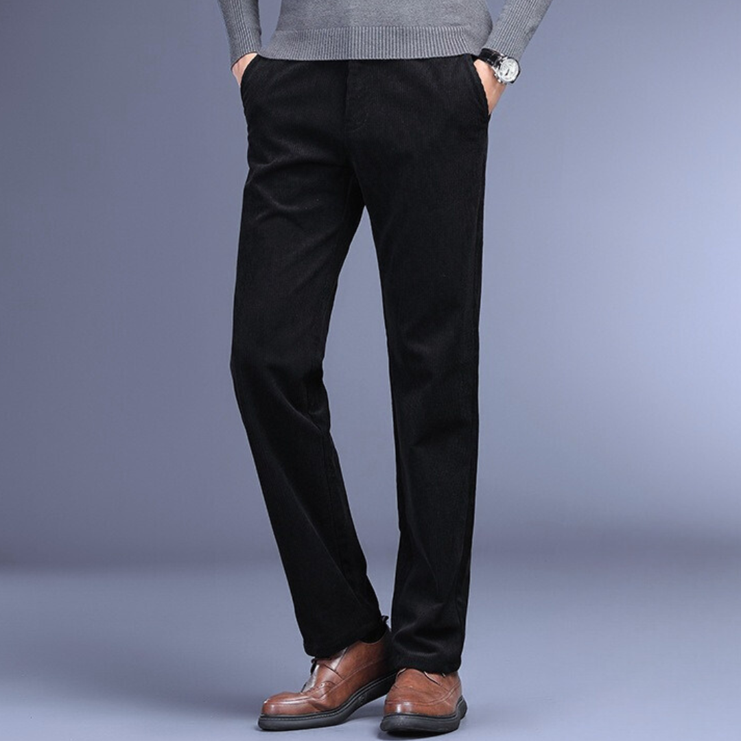 Signature Corduroy Trousers for Men - Stretch Cotton Corduroy Dress Pants