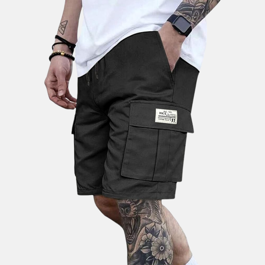 Men's Cargo Shorts - Casual Loose-Fit Shorts with Elastic Waist